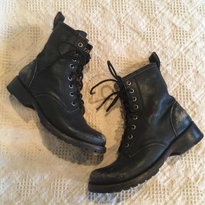Urban Outfitters distressed leather combat boots 6